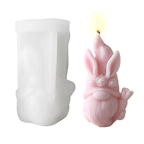 DZAY Ostern Wichtel Silikonform,3D Kerzenform Silikonform DIY Silikonform Kerze,Gießformen Silikon Für Tortendeko,Seife,Sojawachs Kerzen,Ostergeschenke Zwerg Kerze Formen Seifenform (01) von DZAY