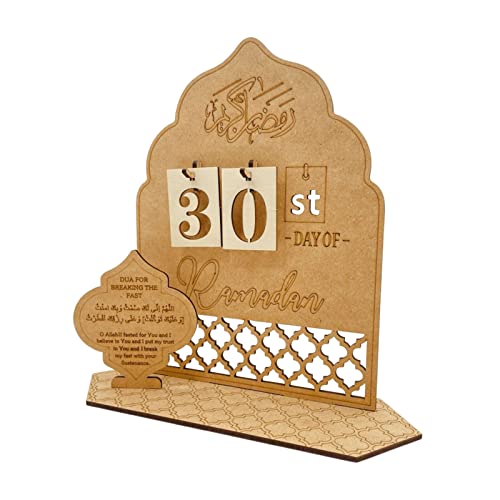 Ramadan Kalender 30 Tage bis Eid aus Holz Countdown Kalender,Eid Mubarak Adventskalender Kalender Ramadan Dekoration für Kinder Geschenke,Ramadan Adventskalender Dekorationen für Zuhause (01) von DZAY