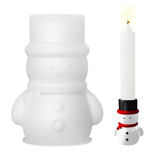 Silikonform Kerzenhalter, 3D Weihnachten Kerzenforme, Weihnachten Silikonform Elch Klingel Kerzenform Silikonform, Gießform Kerzenhalter für Weihnachtsfeier, Heimdekoration von DZAY