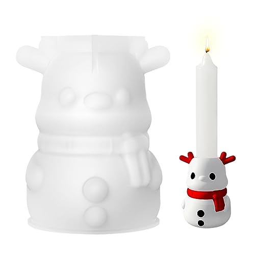 Silikonform Kerzenhalter, 3D Weihnachten Kerzenforme, Weihnachten Silikonform Elch Klingel Kerzenform Silikonform, Gießform Kerzenhalter für Weihnachtsfeier, Heimdekoration von DZAY