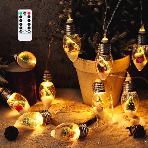 Weihnachtsdeko Innen Lichterketten mit 10 Kleine Holzhäuser Feen Lichter,Weihnachtsbeleuchtung Innen Häuser String Lights,Weihnachten Deko LED String Lichter für Schlafzimmer Dekor (01) von DZAY