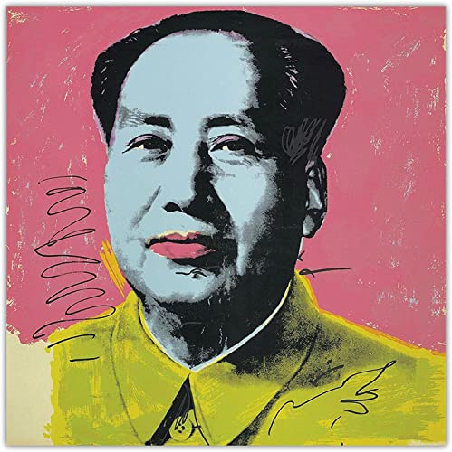 Kunstdruck auf Leinwand, 40 x 40 cm, ohne Rahmen, berühmter Andy Warhol "Mao Zedong" von DZCPP-HongYu