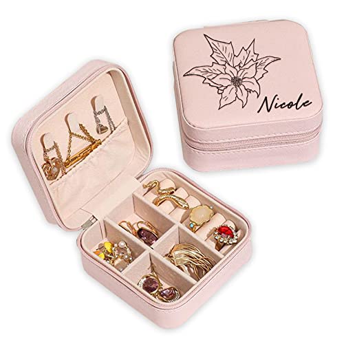 Individuelle Schmuckschatulle,personalisierte kleine Schmuckschatulle für Reisen,mit Namen und Geburtsblumenmonat, für Ringe Ohrringe Halskette Geschenke für Mädchen Frauen Mutter Geburtstag(Schwarz) Individuelle Schmuckschatulle,personalisierte kleine Schmuckschatulle für Reisen,mit Namen und Geburtsblumenmonat, für Ringe Ohrringe Halskette Geschenke für Mädchen Frauen Mutter Geburtstag(Schwarz) von DZWSZ