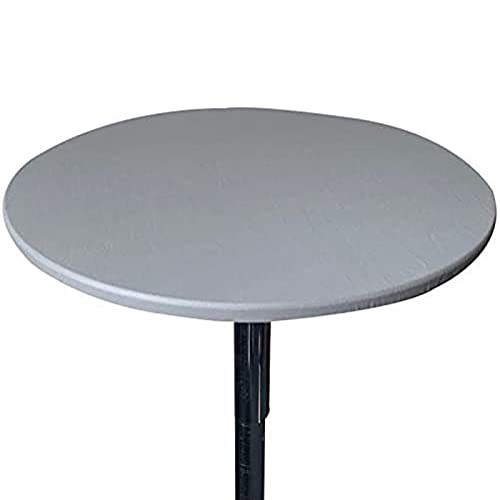 DZYP Runde Tischdecke Elastische Tischtuch Wasserdicht Abwischbar Passform Tischabdeckung Für Haus GartenTerrasse Innen Außen (Grau,Durchmesser 60cm) von DZYP