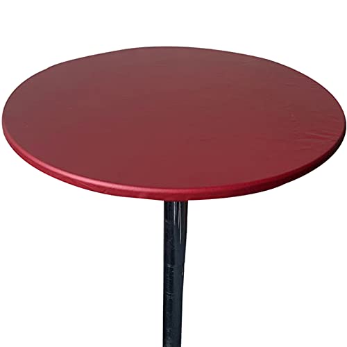 DZYP Runde Tischdecke Elastische Tischtuch Wasserdicht Abwischbar Passform Tischabdeckung Für Haus GartenTerrasse Innen Außen (Rot,Durchmesser 60cm) von DZYP