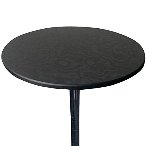 DZYP Runde Tischdecke Elastische Tischtuch Wasserdicht Abwischbar Passform Tischabdeckung Für Haus GartenTerrasse Innen Außen (Schwarz,Durchmesser 90cm) von DZYP