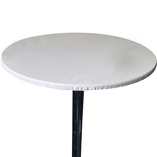 DZYP Runde Tischdecke Elastische Tischtuch Wasserdicht Abwischbar Passform Tischabdeckung Für Haus GartenTerrasse Innen Außen (Weiß,Durchmesser 120cm) von DZYP