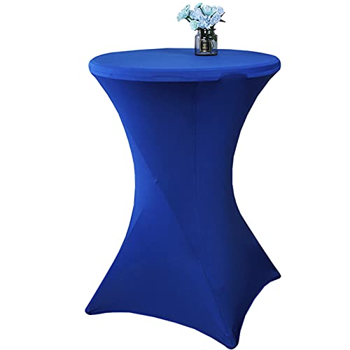Runde Dehnbare Tischdecke Spandex Eng Anliegende Elastisch Stretch Tischtuch Für Hochzeit Bankett Parteien Dekor (Dunkelblau,70x110cm) von DZYP