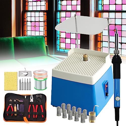 DZZTHSH Glass Grinder Machine Stained Glass Starter Kit with 5/8'' & 1'' Grinder Bits, Cutter, Soldering Iron, Copper Foil Tape & Solder Wire - Professional Set Up for DIY Projects DZZTHSH Glass Grinder Machine Stained Glass Starter Kit with 5/8'' & 1'' Grinder Bits, Cutter, Soldering Iron, Copper Foil Tape & Solder Wire - Professional Set Up for DIY Projects von DZZTHSH