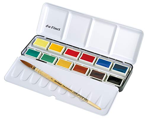 Da Vinci Malkasten gefüllt 1/Näpfchen, Metall, Schwarz, 12 Farben von da Vinci