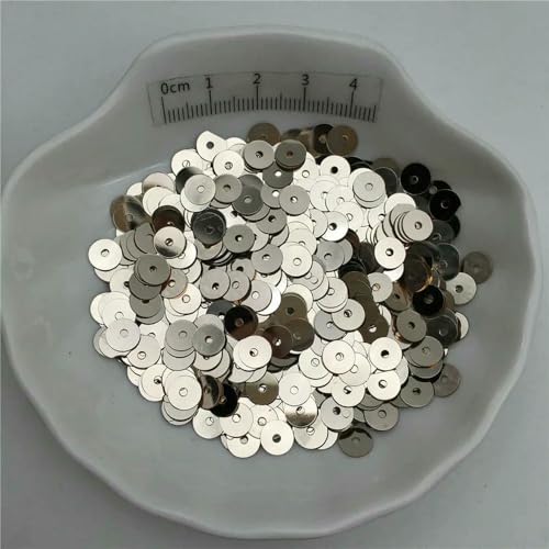 DaBingDian 10 g Flache, runde Pailletten auf Silberbasis, 3 mm, 4 mm, 5 mm, 6 mm, 8 mm, Glitzer-Pailletten für Kleidung, Schuhe, Kinder, DIY, Basteln, handgefertigtes Accessoire DaBingDian 10 g Flache, runde Pailletten auf Silberbasis, 3 mm, 4 mm, 5 mm, 6 mm, 8 mm, Glitzer-Pailletten für Kleidung, Schuhe, Kinder, DIY, Basteln, handgefertigtes Accessoire von DaBingDian