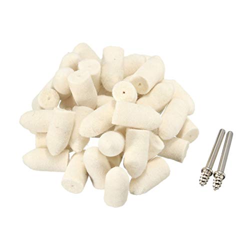47pcs / Satz Wollfilzpolierschüttchen-Schleifkissen + 2 pc 3mm. Schaft for Dremel Schleifscheibe Werkzeugzubehör Rotary Filz von DaJiKan