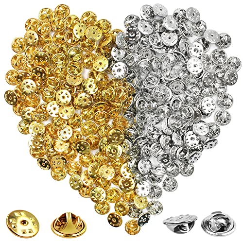 DaKuan 200 PCS Pin Backs, Anstecknadel Rückseite, Messing Schmetterling Kupplung Pin Backs Ersatz (Gold, Silber) von DaKuan