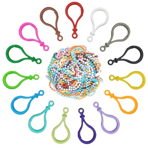 DaKuan 100 robuste Kunststoff-Schnappverschlüsse + 50 verstellbare Kugelketten, verschiedene Farben, für Schmuck, Schlüsselanhänger, Rucksäcke, Bastelarbeiten DaKuan 100 robuste Kunststoff-Schnappverschlüsse + 50 verstellbare Kugelketten, verschiedene Farben, für Schmuck, Schlüsselanhänger, Rucksäcke, Bastelarbeiten von DaKuan