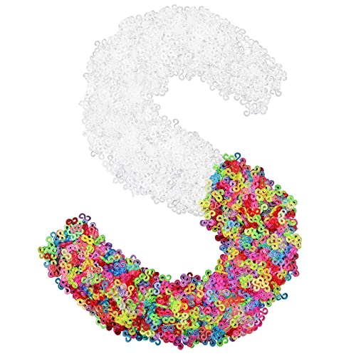 S-Clips für Armbandherstellung, Gummiband-Verbinder – transparente und bunte Kunststoff-S-Haken für DIY-Schmuck, Handwerk, Halsketten, Schlüsselanhänger, 11 mm x 0,5 mm, 2000 Stück S-Clips für Armbandherstellung, Gummiband-Verbinder – transparente und bunte Kunststoff-S-Haken für DIY-Schmuck, Handwerk, Halsketten, Schlüsselanhänger, 11 mm x 0,5 mm, 2000 Stück von DaKuan