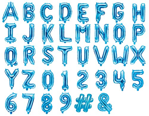 DaLoKu Folienballon Buchstaben Zahl 35cm Luftballon Geburtstag Hochzeit Babyparty Silvester Dekoration, Farbe: Blau, Größe: Buchstabe - P DaLoKu Folienballon Buchstaben Zahl 35cm Luftballon Geburtstag Hochzeit Babyparty Silvester Dekoration, Farbe: Blau, Größe: Buchstabe - P von DaLoKu