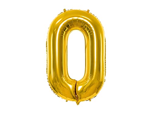 DaLoKu Luftballon Zahl 100cm, 86cm, 84cm & 70cm XXL Folienballon Geburtstag Alter Silvester Dekoration Party, Farbe: Zahl 0 - Gold 86cm von DaLoKu