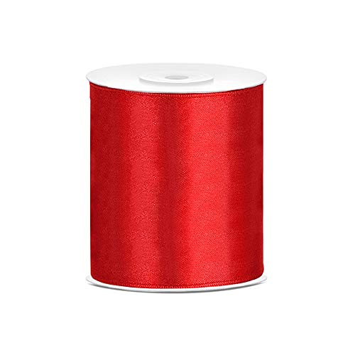 DaLoKu Satinband 6/12/25/38/50/100mm x 25m Geschenkband Schleifenband, Größe: 100mm x 25m, Farbe: Rot DaLoKu Satinband 6/12/25/38/50/100mm x 25m Geschenkband Schleifenband, Größe: 100mm x 25m, Farbe: Rot von DaLoKu