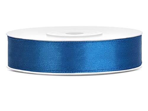 DaLoKu Satinband 6/12/25/38/50/100mm x 25m Geschenkband Schleifenband, Größe: 12mm x 25m, Farbe: Blau von DaLoKu