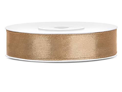 DaLoKu Satinband 6/12/25/38/50/100mm x 25m Geschenkband Schleifenband, Größe: 12mm x 25m, Farbe: Gold von DaLoKu