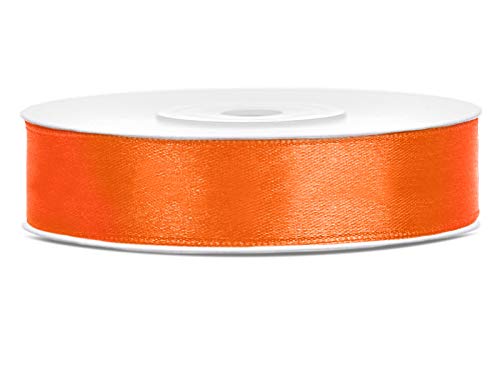 DaLoKu Satinband 6/12/25/38/50/100mm x 25m Geschenkband Schleifenband, Größe: 12mm x 25m, Farbe: Orange von DaLoKu