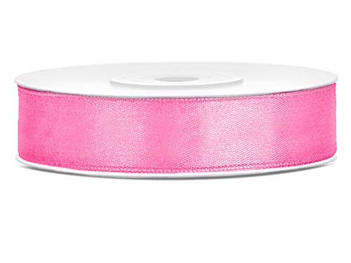 DaLoKu Satinband 6/12/25/38/50/100mm x 25m Geschenkband Schleifenband, Größe: 12mm x 25m, Farbe: Pink von DaLoKu