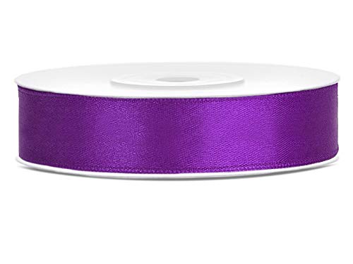 DaLoKu Satinband 6/12/25/38/50/100mm x 25m Geschenkband Schleifenband, Größe: 12mm x 25m, Farbe: Purple von DaLoKu