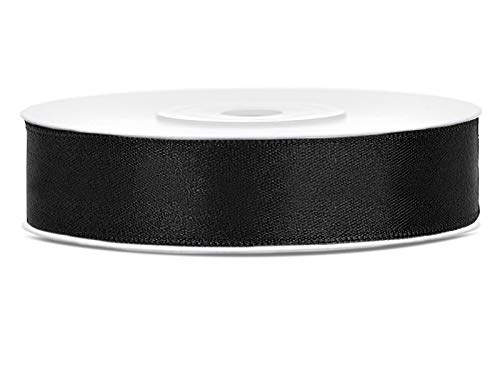 DaLoKu Satinband 6/12/25/38/50/100mm x 25m Geschenkband Schleifenband, Größe: 12mm x 25m, Farbe: Schwarz DaLoKu Satinband 6/12/25/38/50/100mm x 25m Geschenkband Schleifenband, Größe: 12mm x 25m, Farbe: Schwarz von DaLoKu