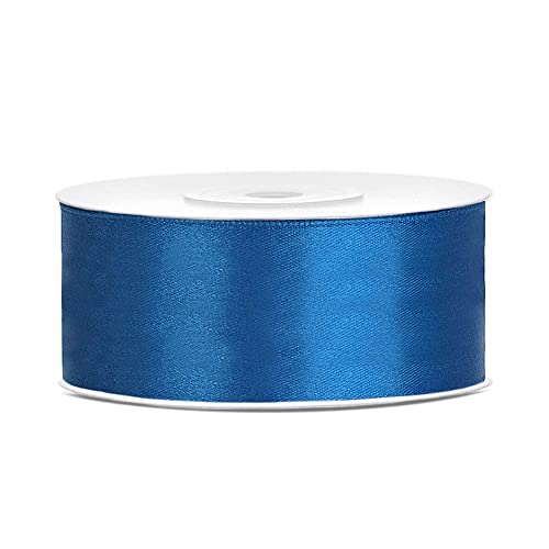 DaLoKu Satinband 6/12/25/38/50/100mm x 25m Geschenkband Schleifenband, Größe: 25mm x 25m, Farbe: Blau von DaLoKu