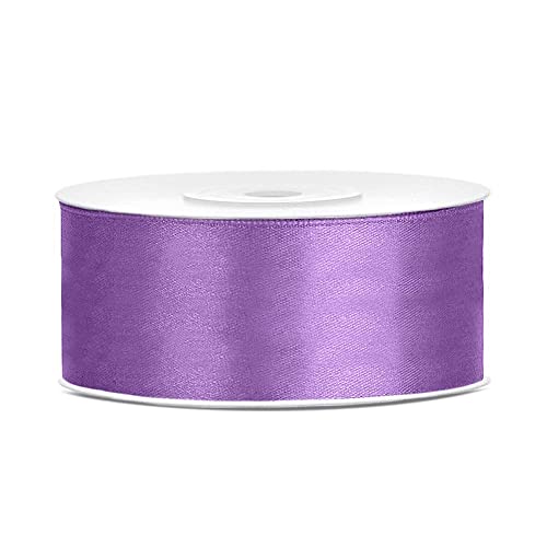 DaLoKu Satinband 6/12/25/38/50/100mm x 25m Geschenkband Schleifenband, Größe: 25mm x 25m, Farbe: Lavendel von DaLoKu