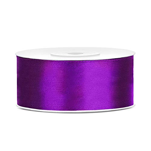 DaLoKu Satinband 6/12/25/38/50/100mm x 25m Geschenkband Schleifenband, Größe: 25mm x 25m, Farbe: Purple von DaLoKu