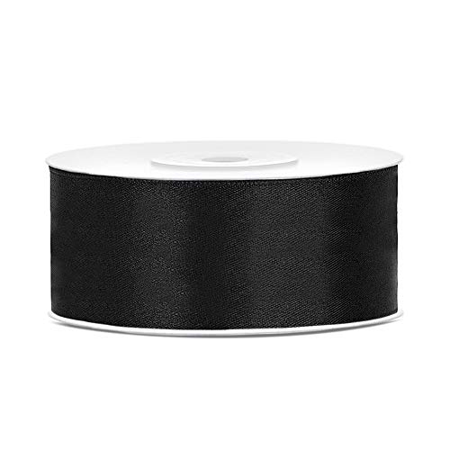 DaLoKu Satinband 6/12/25/38/50/100mm x 25m Geschenkband Schleifenband, Größe: 25mm x 25m, Farbe: Schwarz DaLoKu Satinband 6/12/25/38/50/100mm x 25m Geschenkband Schleifenband, Größe: 25mm x 25m, Farbe: Schwarz von DaLoKu