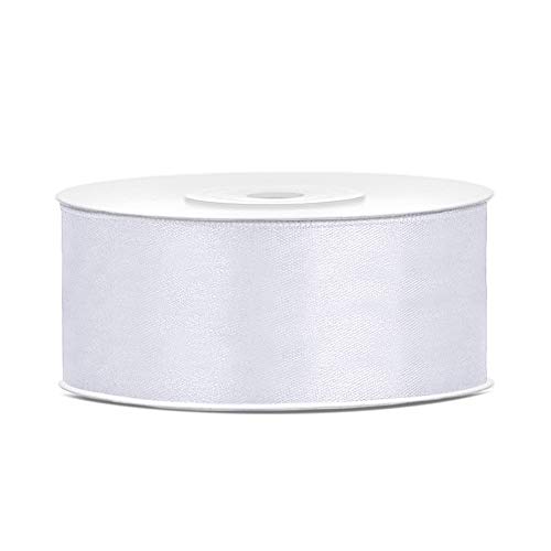 DaLoKu Satinband 6/12/25/38/50/100mm x 25m Geschenkband Schleifenband, Größe: 25mm x 25m, Farbe: Weiß DaLoKu Satinband 6/12/25/38/50/100mm x 25m Geschenkband Schleifenband, Größe: 25mm x 25m, Farbe: Weiß von DaLoKu