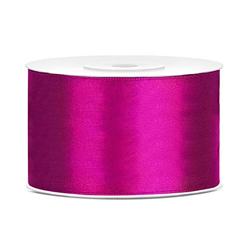 DaLoKu Satinband 6/12/25/38/50/100mm x 25m Geschenkband Schleifenband, Größe: 38mm x 25m, Farbe: Fuchsia von DaLoKu