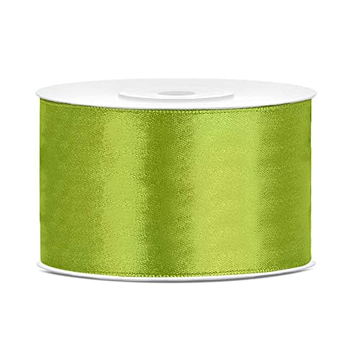 DaLoKu Satinband 6/12/25/38/50/100mm x 25m Geschenkband Schleifenband, Größe: 38mm x 25m, Farbe: Grün von DaLoKu