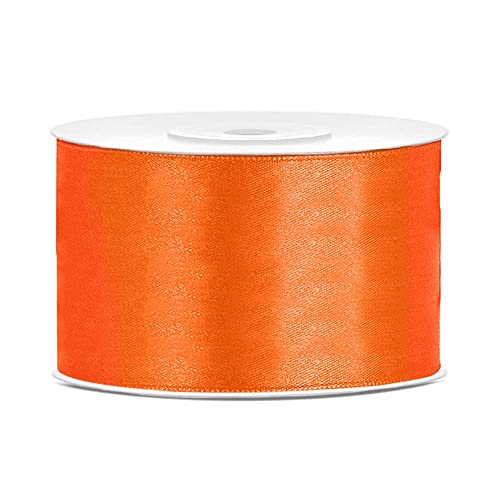 DaLoKu Satinband 6/12/25/38/50/100mm x 25m Geschenkband Schleifenband, Größe: 38mm x 25m, Farbe: Orange von DaLoKu