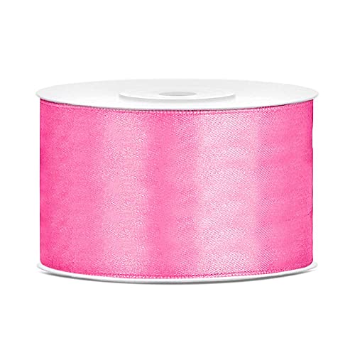 DaLoKu Satinband 6/12/25/38/50/100mm x 25m Geschenkband Schleifenband, Größe: 38mm x 25m, Farbe: Pink von DaLoKu