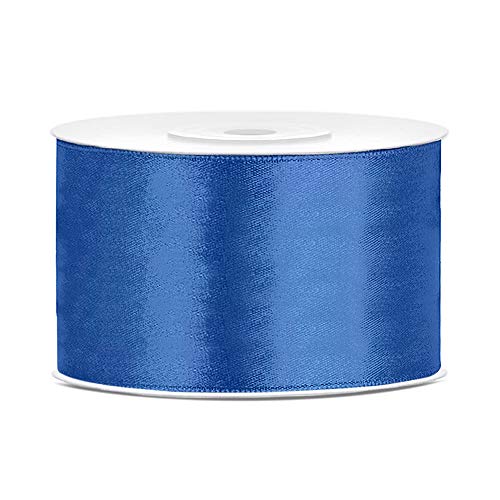 DaLoKu Satinband 6/12/25/38/50/100mm x 25m Geschenkband Schleifenband, Größe: 38mm x 25m, Farbe: royal Blau von DaLoKu