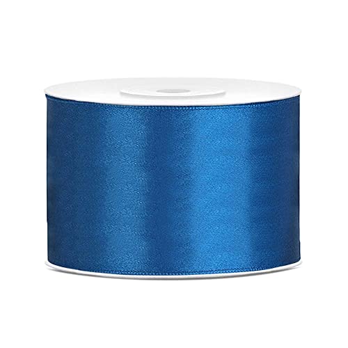 DaLoKu Satinband 6/12/25/38/50/100mm x 25m Geschenkband Schleifenband, Größe: 50mm x 25m, Farbe: Blau von DaLoKu