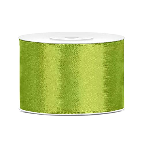 DaLoKu Satinband 6/12/25/38/50/100mm x 25m Geschenkband Schleifenband, Größe: 50mm x 25m, Farbe: Grün von DaLoKu