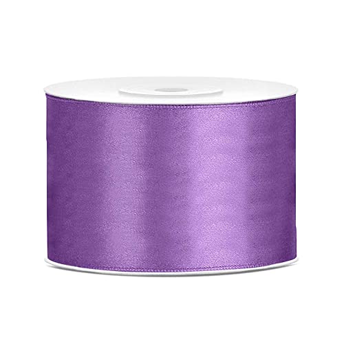 DaLoKu Satinband 6/12/25/38/50/100mm x 25m Geschenkband Schleifenband, Größe: 50mm x 25m, Farbe: Lavendel von DaLoKu