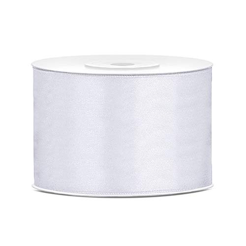 DaLoKu Satinband 6/12/25/38/50/100mm x 25m Geschenkband Schleifenband, Größe: 50mm x 25m, Farbe: Weiß DaLoKu Satinband 6/12/25/38/50/100mm x 25m Geschenkband Schleifenband, Größe: 50mm x 25m, Farbe: Weiß von DaLoKu