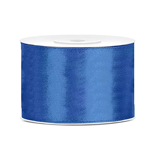 DaLoKu Satinband 6/12/25/38/50/100mm x 25m Geschenkband Schleifenband, Größe: 50mm x 25m, Farbe: royal Blau von DaLoKu