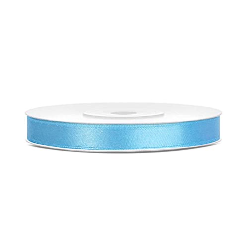 DaLoKu Satinband 6/12/25/38/50/100mm x 25m Geschenkband Schleifenband, Größe: 6mm x 25m, Farbe: Hellblau von DaLoKu