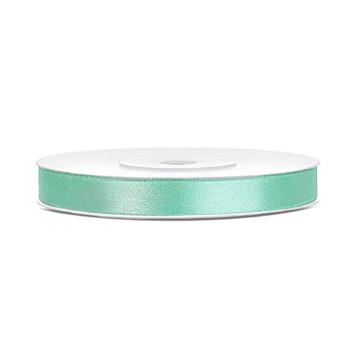 DaLoKu Satinband 6/12/25/38/50/100mm x 25m Geschenkband Schleifenband, Größe: 6mm x 25m, Farbe: Mint von DaLoKu