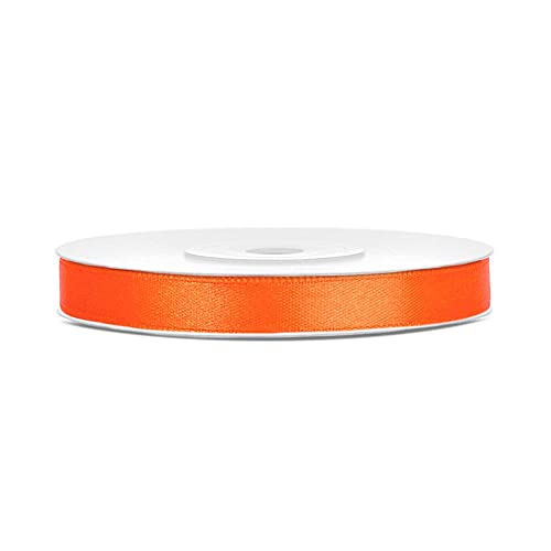 DaLoKu Satinband 6/12/25/38/50/100mm x 25m Geschenkband Schleifenband, Größe: 6mm x 25m, Farbe: Orange von DaLoKu