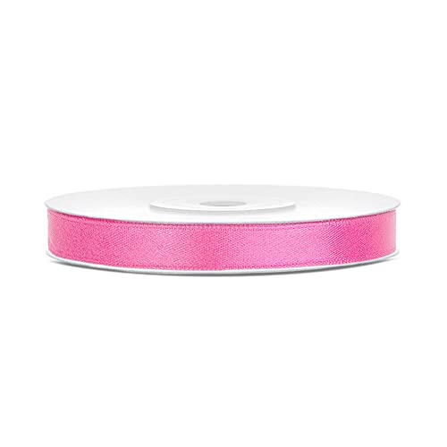 DaLoKu Satinband 6/12/25/38/50/100mm x 25m Geschenkband Schleifenband, Größe: 6mm x 25m, Farbe: Pink von DaLoKu