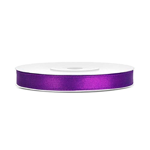 DaLoKu Satinband 6/12/25/38/50/100mm x 25m Geschenkband Schleifenband, Größe: 6mm x 25m, Farbe: Purple von DaLoKu