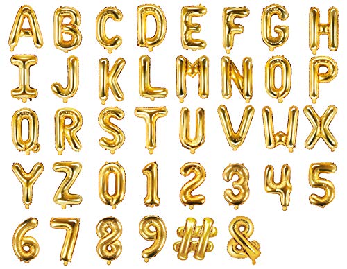 Folienballon Buchstaben Zahl 35cm Luftballon Geburtstag Hochzeit Babyparty Silvester Dekoration, Farbe: Gold, Größe: Buchstabe - S Folienballon Buchstaben Zahl 35cm Luftballon Geburtstag Hochzeit Babyparty Silvester Dekoration, Farbe: Gold, Größe: Buchstabe - S von DaLoKu