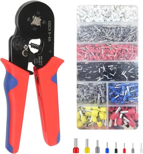 DaMohony Ferrule Crimpzange Kit, 0. 25-10mm² Selbstjustierbare Ratsche Bootlace Crimper Zange Set mit 1800 Stück Aderendhülsen Terminals für Elektriker, Heimwerker und Zuhause DaMohony Ferrule Crimpzange Kit, 0. 25-10mm² Selbstjustierbare Ratsche Bootlace Crimper Zange Set mit 1800 Stück Aderendhülsen Terminals für Elektriker, Heimwerker und Zuhause von DaMohony